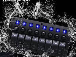 8-позиционная светодиодная панель переключателей 3-в-1 для автомобиля (вкл. /выкл. )