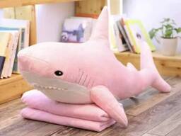 Акула Мягкая игрушка плед 3в1 ІКЕА розовая 100 см