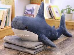 Акула Мягкая игрушка плед 3в1 ІКЕА Синяя 100 см