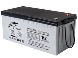 Акумуляторна батарея Carbon Ritar DC12-200C, Black Case, 12V 200.0Ah. ..