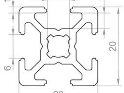 Алюминиевый станочный профиль 20х20 N1581