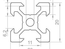 Алюминиевый станочный профиль 20х20 V-образный