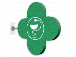 Аптечный крест односторонний серии Bowl of Hygieia 700 мм скругленный