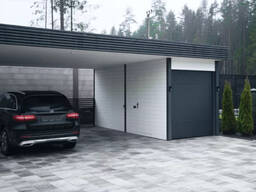 Автомобильный навес с хозблоком в стиле лофт