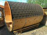 Баня бочка деревянная круглая 2,4х3,4 м