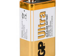 Батарейка щелочная GP Ultra Alkaline 1604AU-S1, 9V, крона, 6LF22 10 (100шт. ) х10(10шт. ). ..