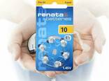 Батарейки Renata 10 для слухового аппарата, 6 шт