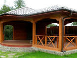 Беседка деревянная с летней кухней - фото 1