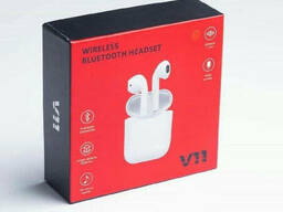 Беспроводные Bluetooth наушники V11 TWS (Красные)