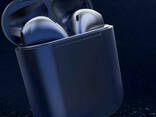 Беспроводные сенсорные Bluetooth наушники V99-Touch с кейсом Blue