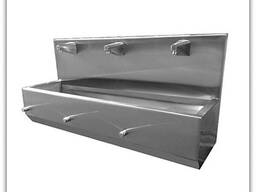 Безконтактний умивальник із клапаном три секції 1490х450х710 мм