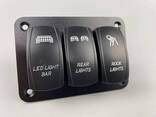 Панель перемикачів на 3 клавіші 12V/24V з LED-підсвіткою та лазерним гравіюванням - фото 3