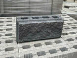 Заборный блок серый 390х190х190 рваный камень - фото 8