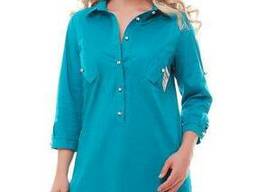 Блуза-рубашка удлиненная батал с 48 по 58 размер 6 цветов