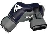 Боксерские перчатки RDX Leather Pro C4 Blue 14 ун. - фото 7
