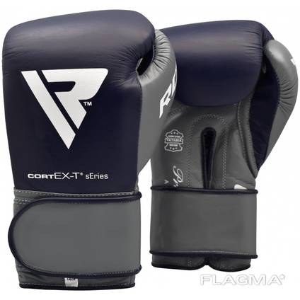 Боксерские перчатки RDX Leather Pro C4 Blue 12 ун