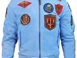 Ветровка Top Gun MA-1 Lightweight Nylon Bomber Jacket With Patches (голубая)
