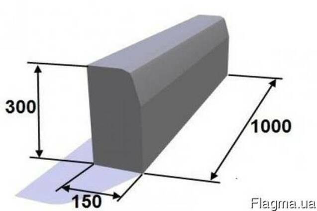 Бордюр дорожный 1000х300х150