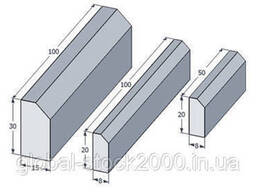 Поребрик тротуарный армированный БР 100х20х8