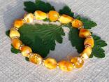 Браслет із натурального пейзажного бурштину, королевский янтарь - фото 2