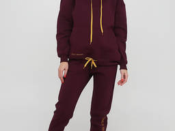 Брюки-джоггеры женские зимние "Only Women" сливовые (низкий рост)