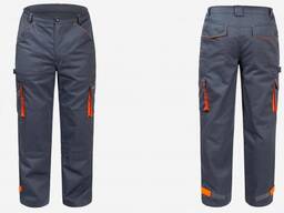 Брюки рабочие демисезонные серо-оранжевые