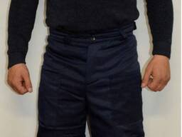 Брюки рабочие утепленные , ватные, ткань грета темно-синие