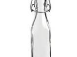Бутылка Квадратная Бугельная, стеклянная (прозрачная) 1 л. с бугельной пробкой - фото 2