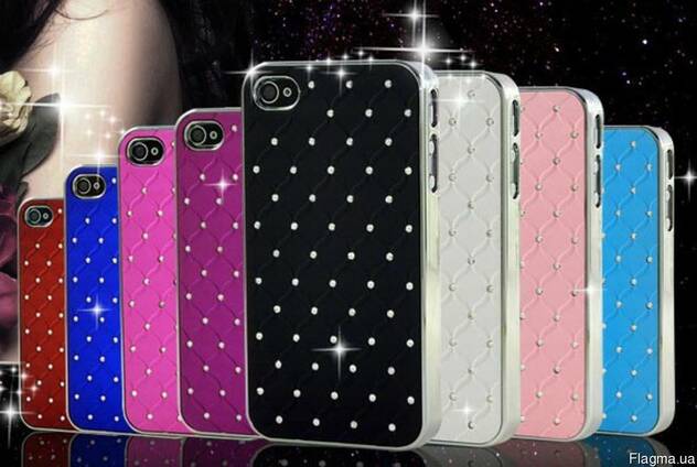 Чехол бархат iphone 4 4s стразы камни Swarovski