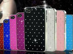 Чехол бархат iphone 4 4s стразы камни Swarovski