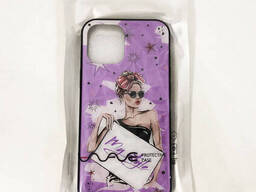 Чехол на Apple Iphone 12 Pro Max девушка в очках. Цвет: фиолетовый