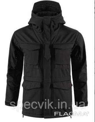 Чоловіча куртка-парка Soft Shell чорна 48