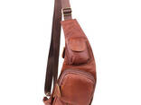 Чоловіча сумка через плече з натуральної шкіри 722960 Коричневий - фото 3