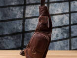 Чоловіча сумка через плече з натуральної шкіри 722960 Коричневий - фото 9