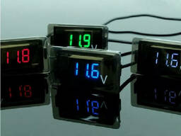 Цифровой вольтметр влагозащищенный IP65, диапазон измерений 4 -30V, Blue