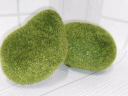 Декор для террариума, яркий, зелёный камень с мхом, искусственный декор