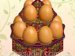 Декоративная подставка для яиц №12.1 "Хохлома" (12 яиц) высокая (1 шт)