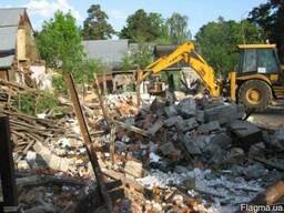 Уборка территории расчистка участка, Демонтаж домов Спил деревьев