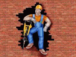 Демонтаж кирпичных перегородок