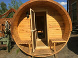 Баня бочка деревянная круглая 2,4х3,4 м - фото 5