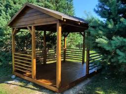 Деревянная беседка. Альтанка. Альтанка з дерева. Альтанка деревяна