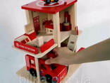 Деревянная игрушка Гараж для машинок 2 этажа (MD 1059), цвет синий - фото 2