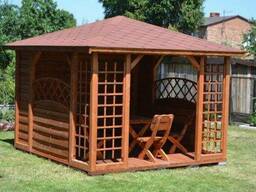 Деревянная квадратная беседка "Классика"