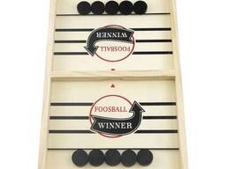 Деревянная настольная игра Быстрые шайбы Foosball 35х22 см с резинкой и 10 фишками