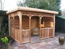 Деревянная прямоугольная беседка