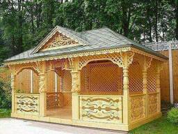 Деревянная прямоугольная беседка "Искусство"