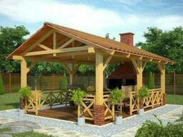 Деревянная прямоугольная беседка "Вдали от суеты"