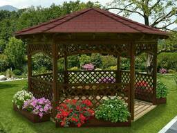 Деревянная шестигранная беседка "Классик"