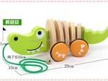 Деревянная шнуровка "Ежик", мультяшный трактор, бегемоте - фото 2