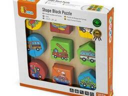 Деревянный пазл-сортер Viga Toys Фигуры и транспорт (59586)
